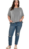 Zenana Black Ribbed Stripe Top (Reg and Plus)