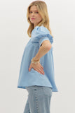 Baby Blue and White Top