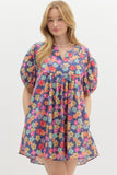 Navy Floral Dress