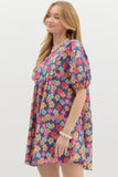 Navy Floral Dress