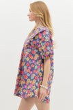 Navy Floral Dress