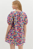 Navy Floral Dress