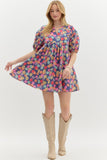 Navy Floral Dress