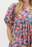 Navy Floral Dress