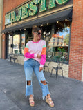 Blush Pink Colorblock Top