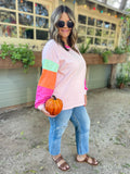 Blush Pink Colorblock Top