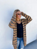 Camel Miley Dot Stripe Cardigan (Reg and Plus Sizes)