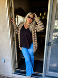 Camel Miley Dot Stripe Cardigan (Reg and Plus Sizes)