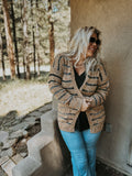 Camel Miley Dot Stripe Cardigan (Reg and Plus Sizes)
