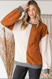 Charcoal Ivory Waffle Top