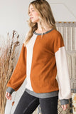 Charcoal Ivory Waffle Top