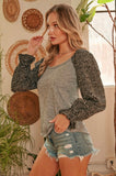 Gray and Black Dot Top