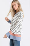 Blue and Ivory Stripe Top