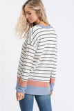 Blue and Ivory Stripe Top