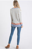 Blue and Ivory Stripe Top