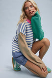 Blue and White Multi Stripe Sweater