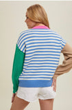 Blue and White Multi Stripe Sweater