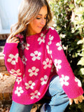 Plush Pink Daisy Sweater