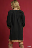 Umgee Black and Gold Tunic Dress