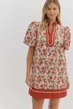 Rust Floral Dress