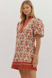 Rust Floral Dress