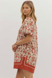 Rust Floral Dress
