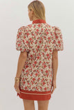 Rust Floral Dress