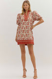 Rust Floral Dress