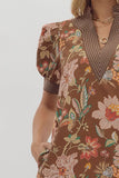 Brown Floral Dress