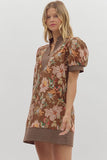 Brown Floral Dress