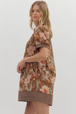 Brown Floral Dress