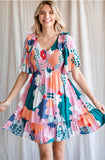 Mauve Garden Floral Dress
