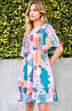 Mauve Garden Floral Dress