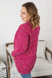 Magenta Confetti Dot Cardigan