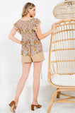 Flower Print Smocked Top