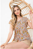 Flower Print Smocked Top