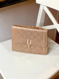 Taupe Quilted Crossbody Purse