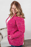 Magenta Confetti Dot Cardigan