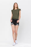 Vervet Rebecca High Rise Frayed Shorts