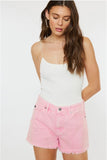 Kancan Pink High Rise Frayed Hem Shorts