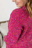 Magenta Confetti Dot Cardigan