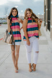 Sip of Summer Stripes Halter Top