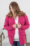 Magenta Confetti Dot Cardigan