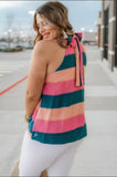 Sip of Summer Stripes Halter Top