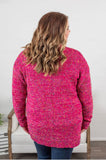 Magenta Confetti Dot Cardigan