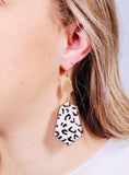 Gold Animal Print Long Necklace and Earring Set