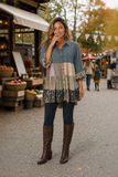 Denim Patchwork Tunic Top