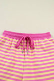 Pink and Yellow Stripe Short Set