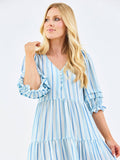 Raya Dress | Harbor Lines Blue