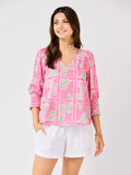 Ashlyn Top | Trellis Tiles Pink
